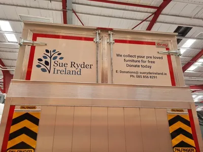 Sue Ryder Ireland van tail lift for furniture collections